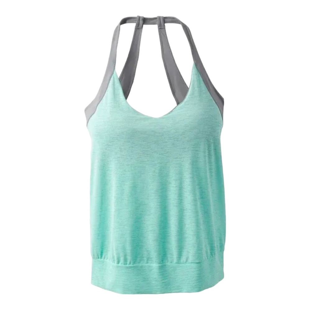Women’s Mint Green Tank Top with Gray Straps